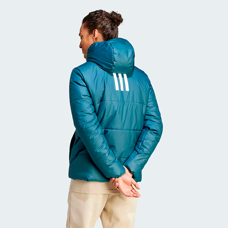 Adidas Turquoise BSC 3 Stripes Hooded Insulated